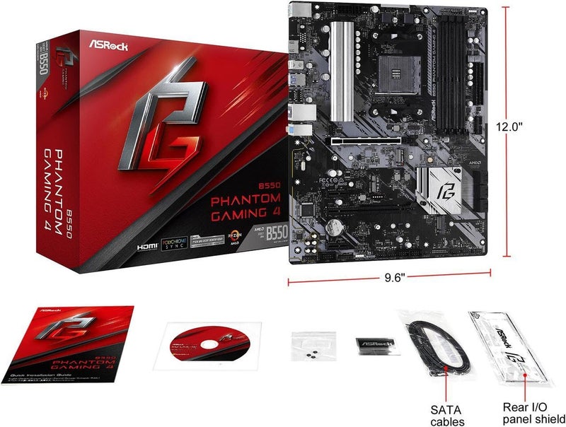 ASRock B550 Phantom Gaming 4 Supports AMD AM4 Socket Ryzenâ„¢ 3000, 3000 G-Series, 4000 G-Series, 5000 and 5000 G-Series Desktop Processors Motherboard - Image 5